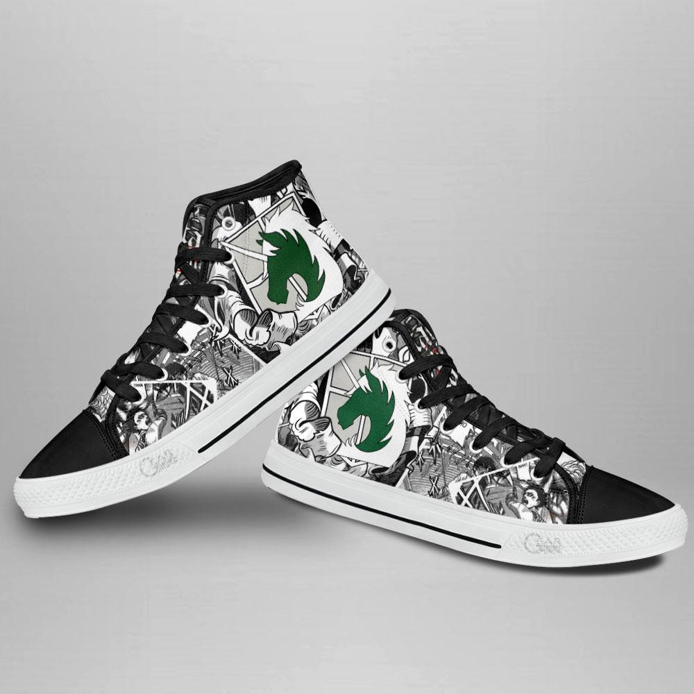 Military Police Regiment High Top Shoes Custom Anime Attack On Titan Sneakers