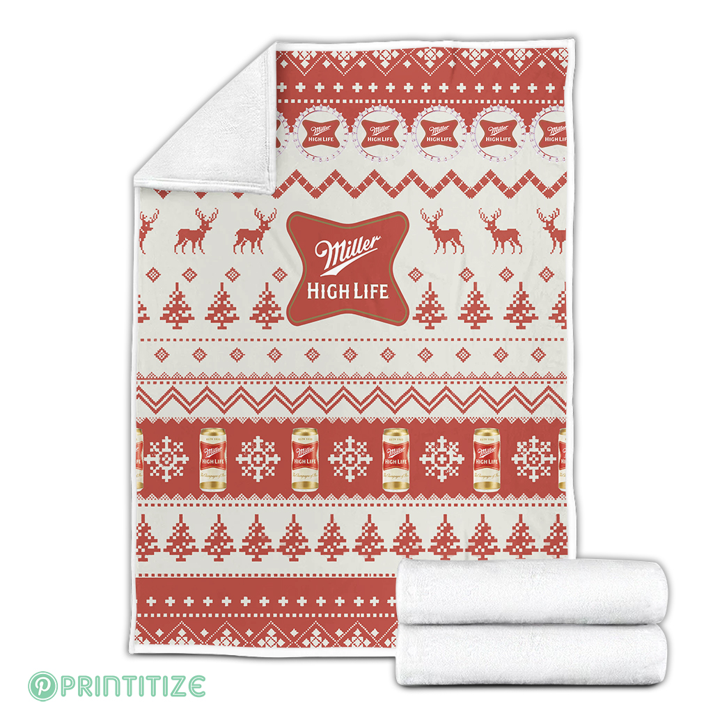 Miller High Life Ugly Sherpa Blanket Cozy Blanket Fleece Blanket