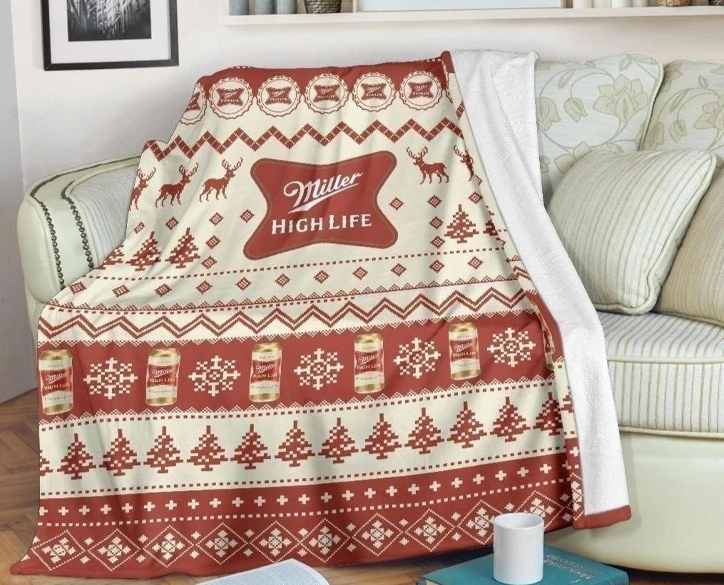 Miller High Life Ugly Sherpa Blanket Cozy Blanket Fleece Blanket