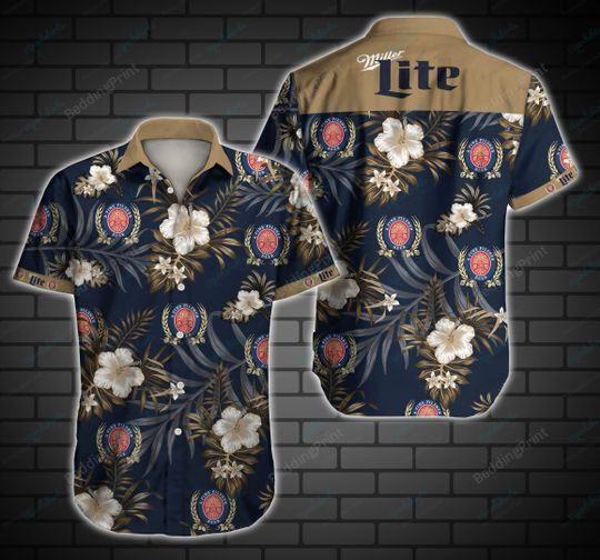 Miller Lite Style Hawaiian Shirt