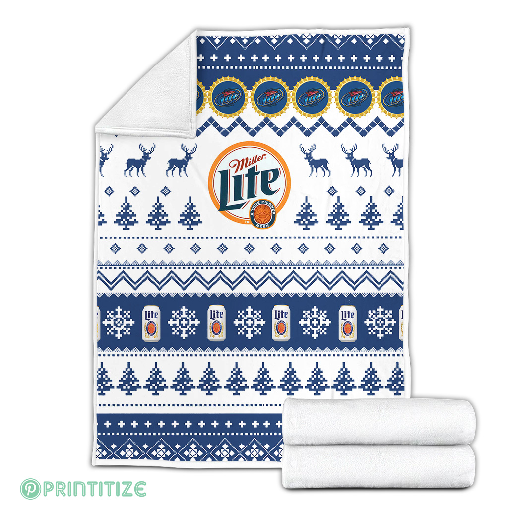 Miller Lite Ugly Sherpa Blanket Cozy Blanket Fleece Blanket