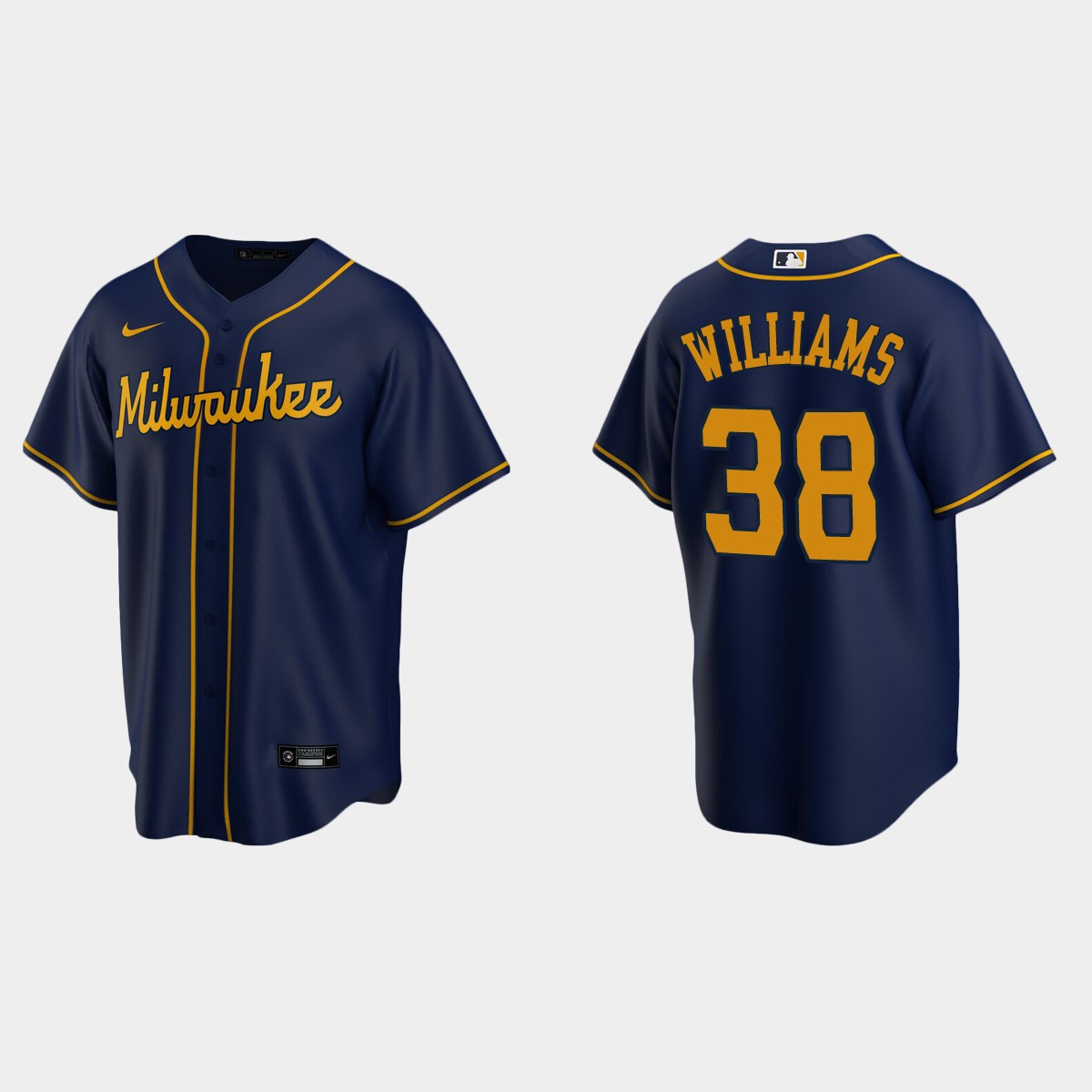 Milwaukee Brewers #38 Devin Williams Alternate Jersey - Navy