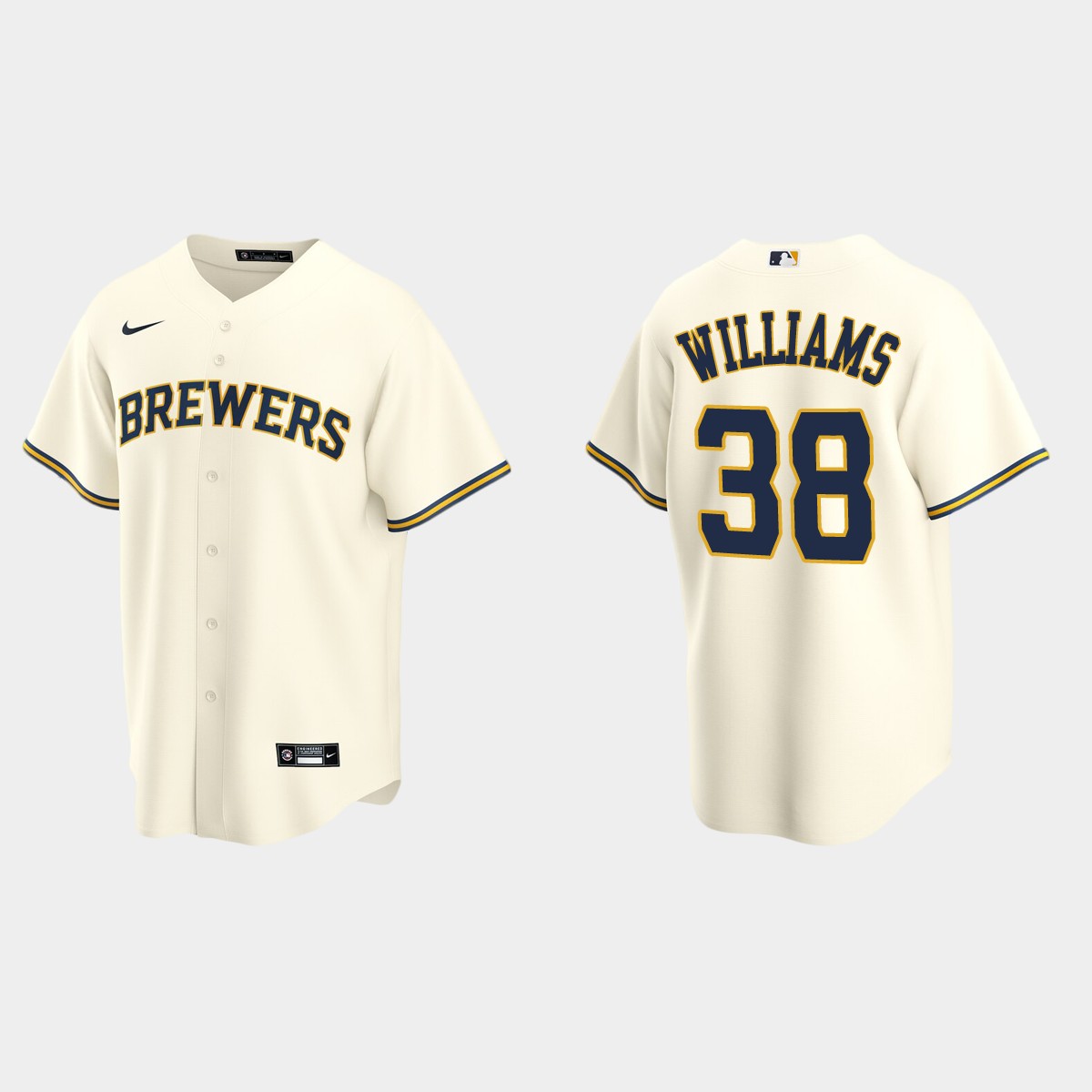 Milwaukee Brewers #38 Devin Williams Home Jersey - Cream