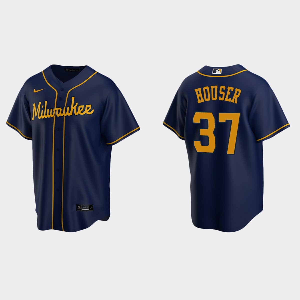 Milwaukee Brewers Adrian Houser Alternate Jersey - Navy