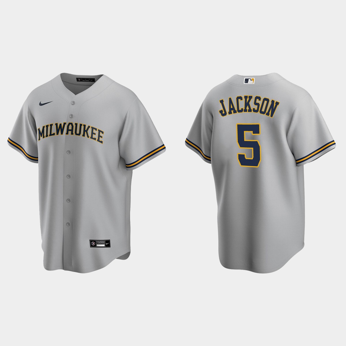 Milwaukee Brewers Alex Jackson Road Jersey - Gray