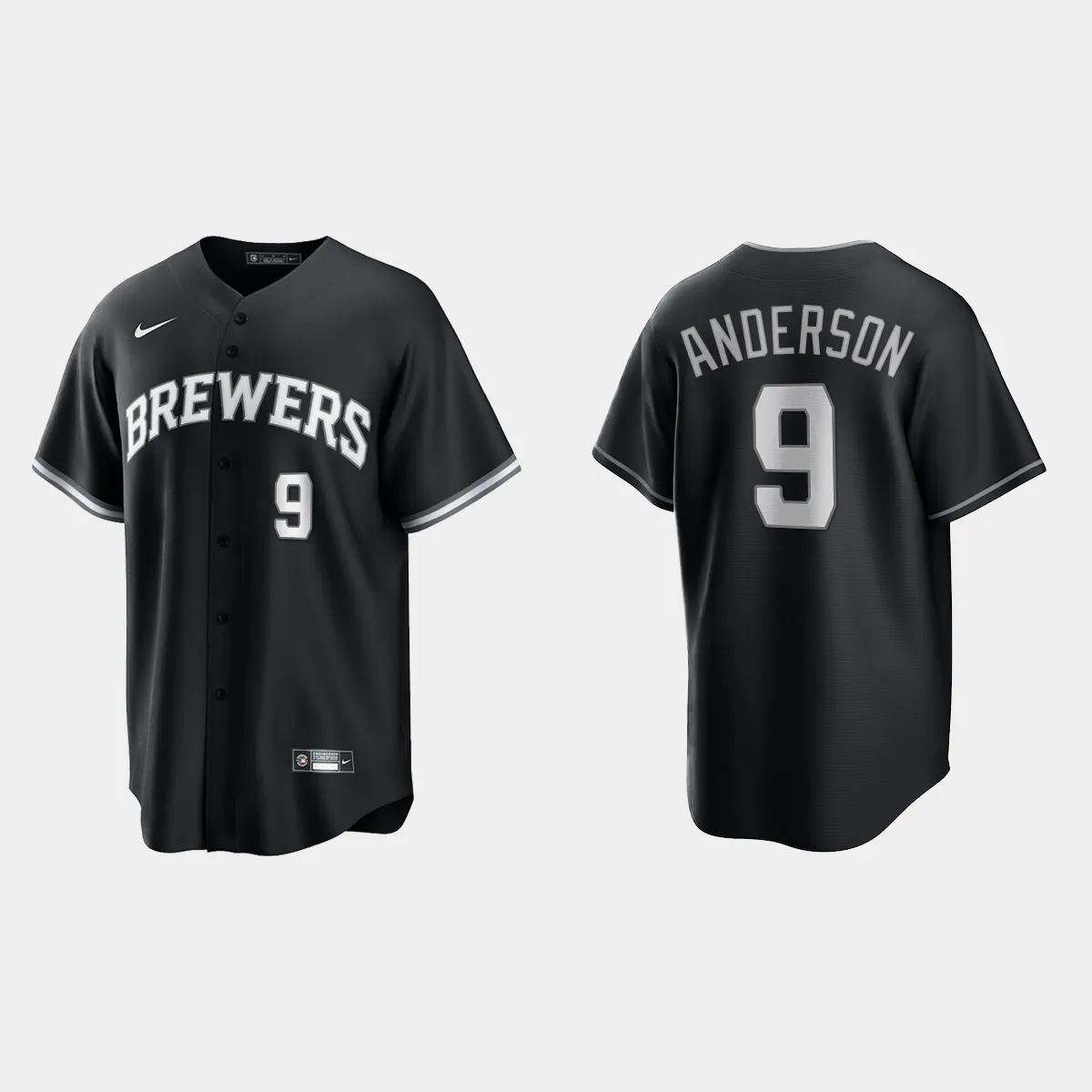 Milwaukee Brewers Brian Anderson Jersey - Black White