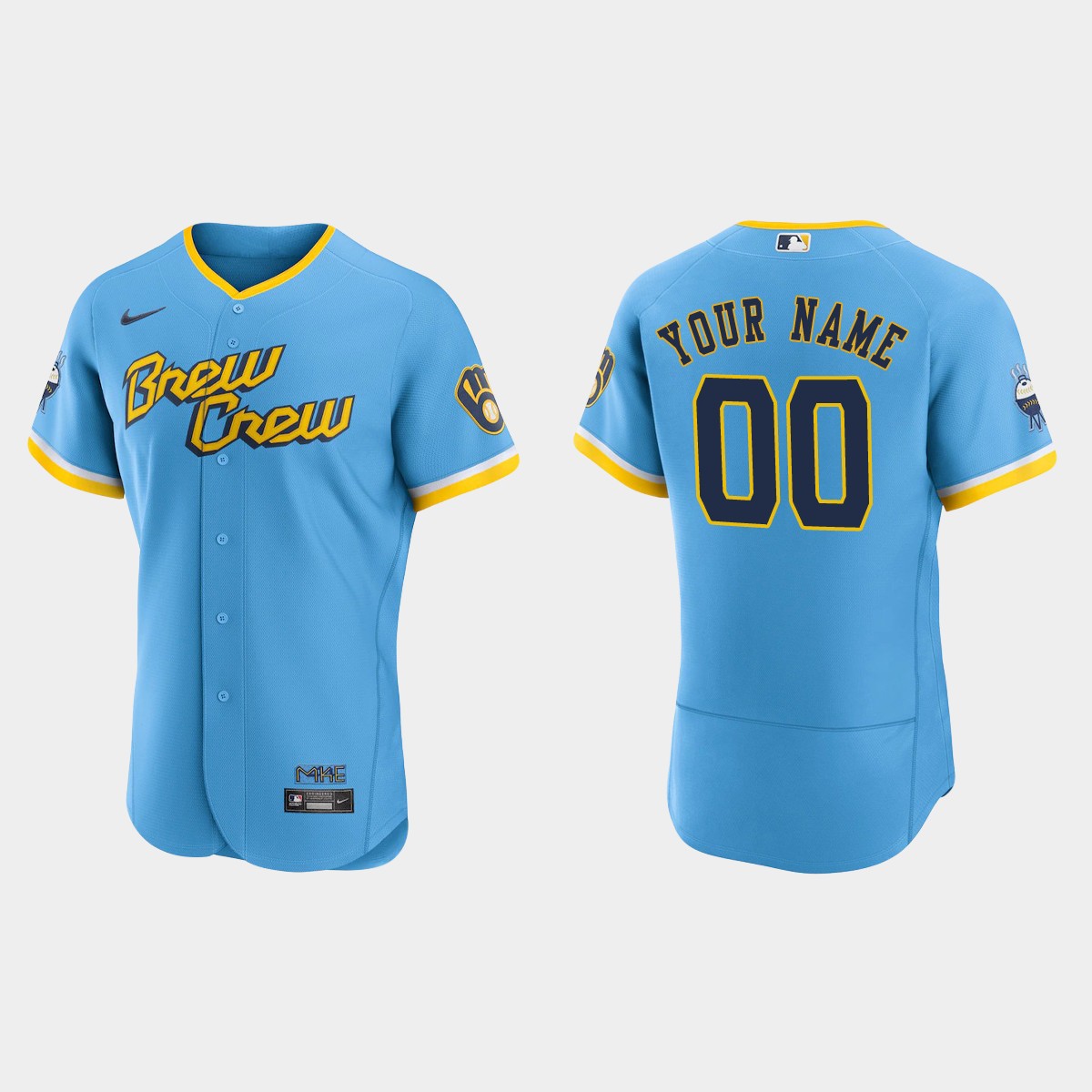 Milwaukee Brewers Custom 2022 City Connect Jersey - Powder Blue