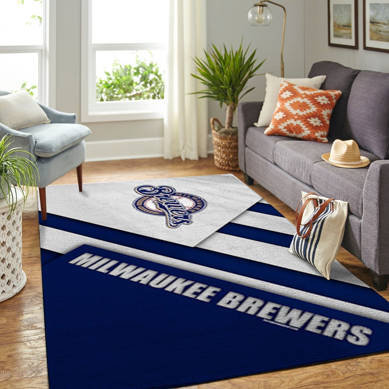 Milwaukee Brewers Living Room Area Rectangle Rug
