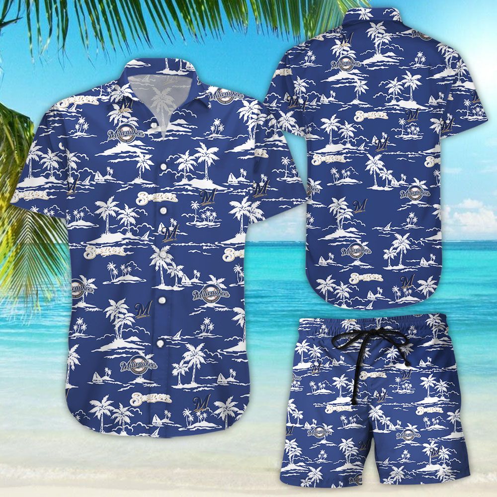 Milwaukee Brewers Vintage Mlb Hawaiian Shirt
