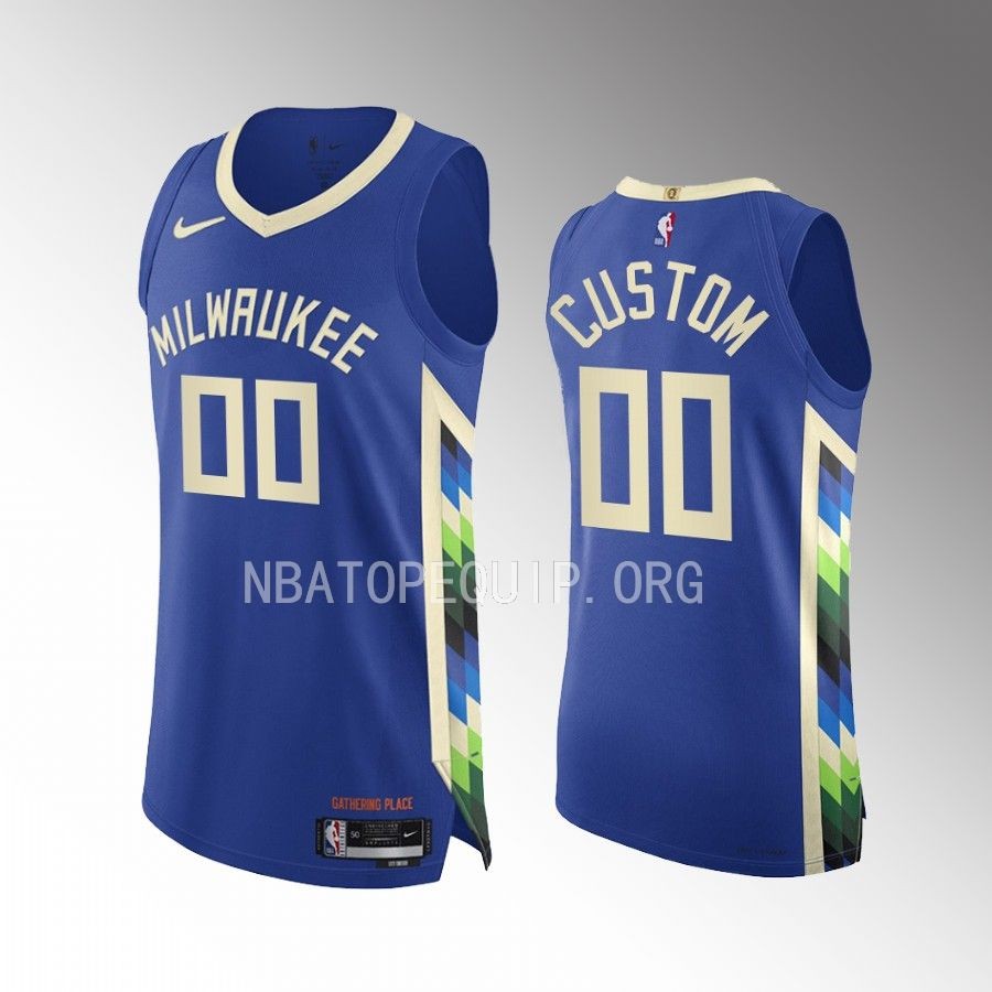 Milwaukee Bucks #00 Custom Royal Jersey 2022-23 City Edition
