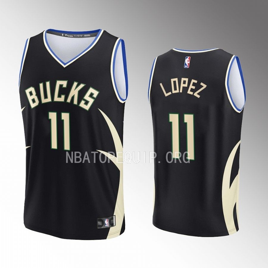 Milwaukee Bucks #11 Brook Lopez Statement Edition Jersey 2022-23 Fast Break Black