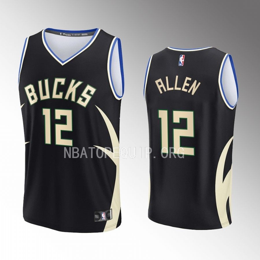 Milwaukee Bucks #12 Grayson Allen Statement Edition Jersey 2022-23 Fast Break Black