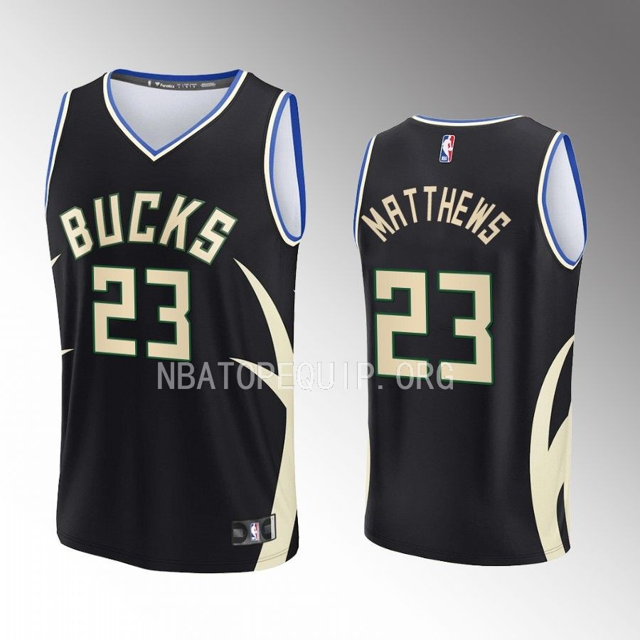 Milwaukee Bucks #23 Wesley Matthews Statement Edition Jersey 2022-23 Fast Break Black