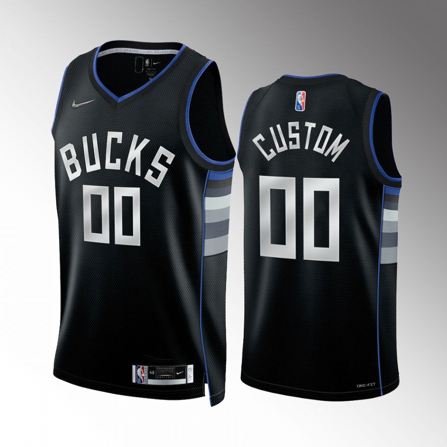 Milwaukee Bucks Custom #00 Select Series 2 Black Jersey