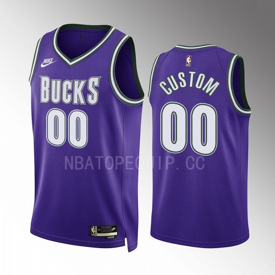 Milwaukee Bucks Custom 2022-23 Classic Edition Purple #00 Jersey BIG 3 ERA