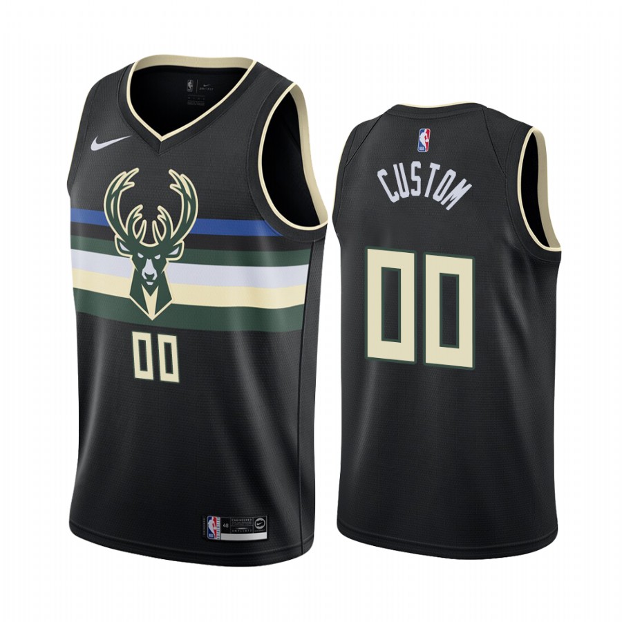 Milwaukee Bucks Custom Black 2019-20 Statement Edition Jersey
