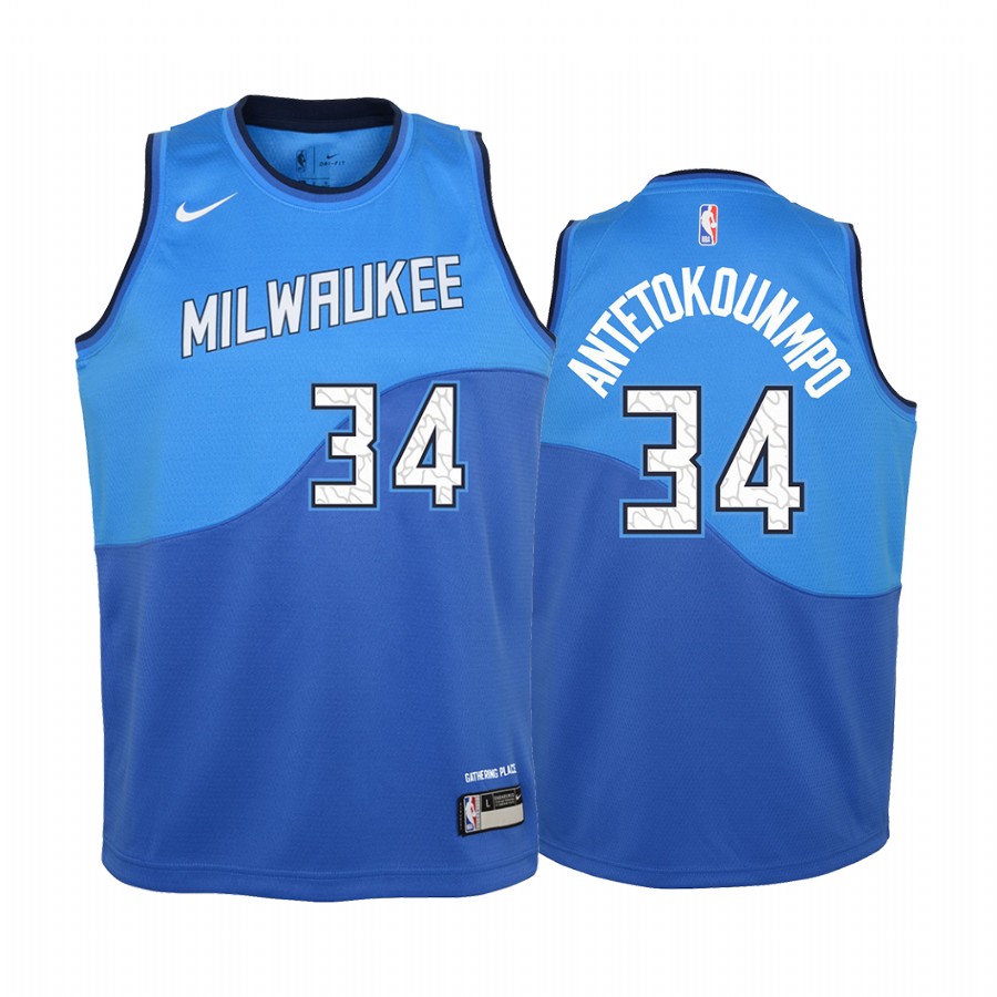 Milwaukee Bucks Giannis Antetokounmpo 2020-21 City Green Youth Jersey –