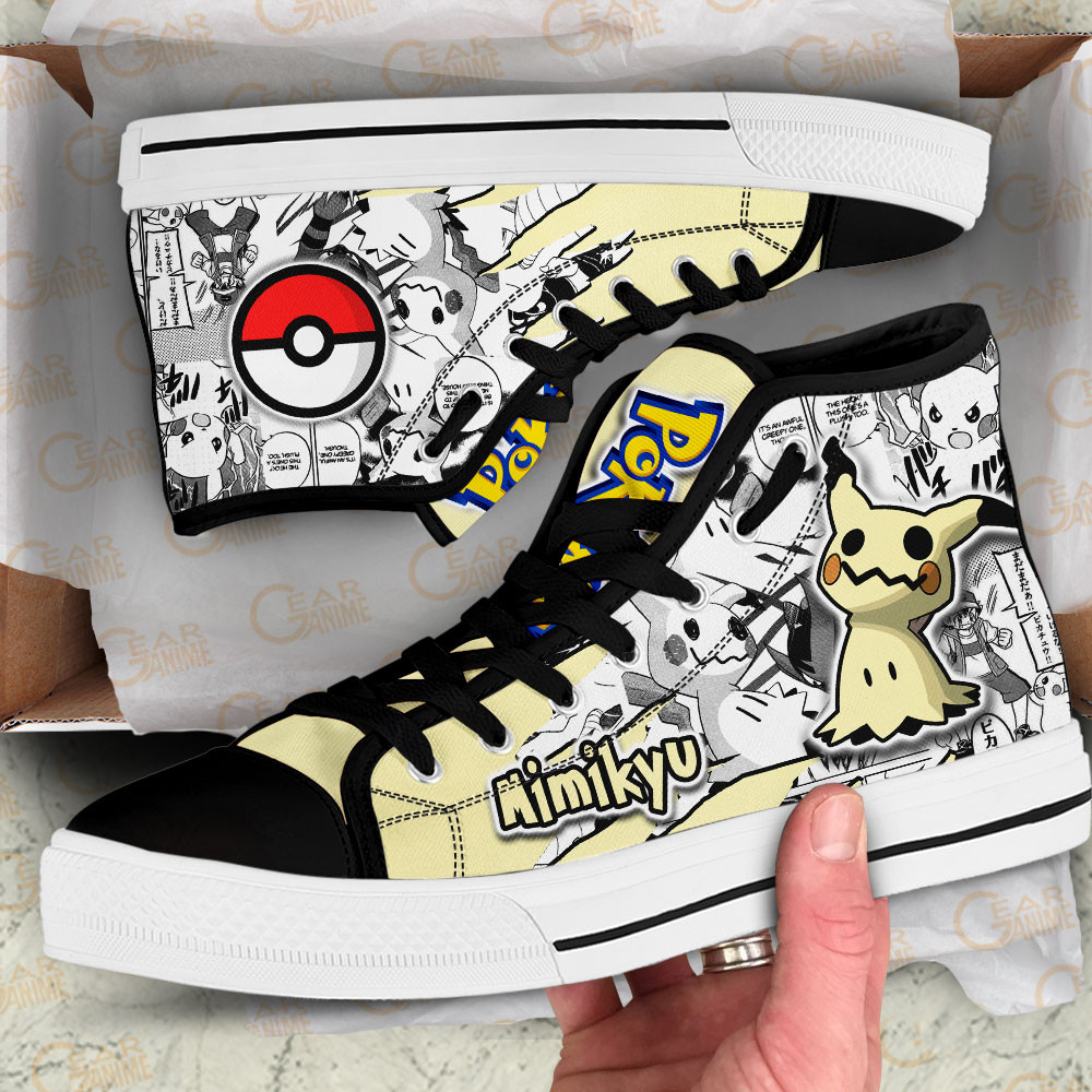 Mimikyu High Top Shoes Custom Pokemon Anime Sneakers Mix Manga