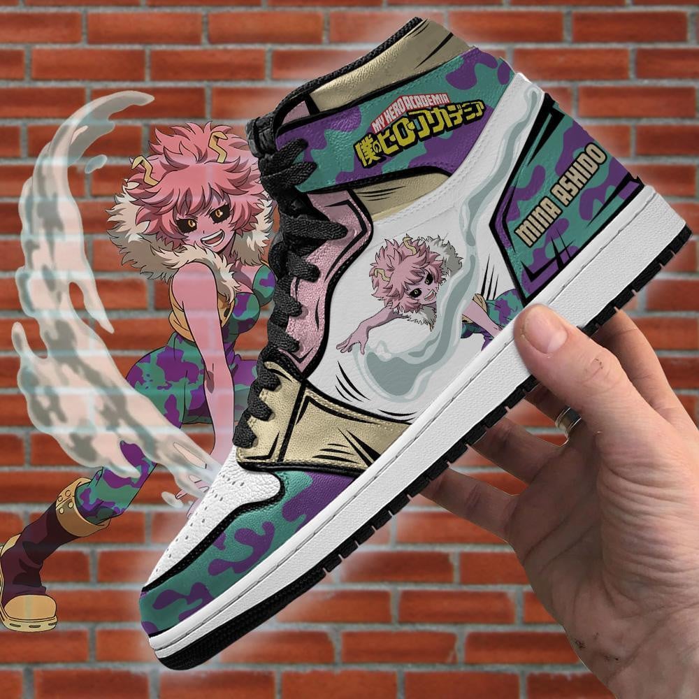Mina Ashido JD1s Sneakers Pinky My Hero Academia JD1s Sneakers, Air Jordan Hightop