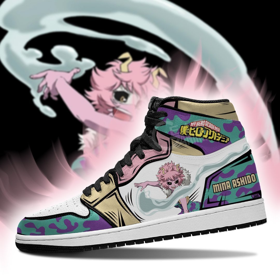 Mina Ashido JD1s Sneakers Pinky My Hero Academia JD1s Sneakers, Air Jordan Hightop