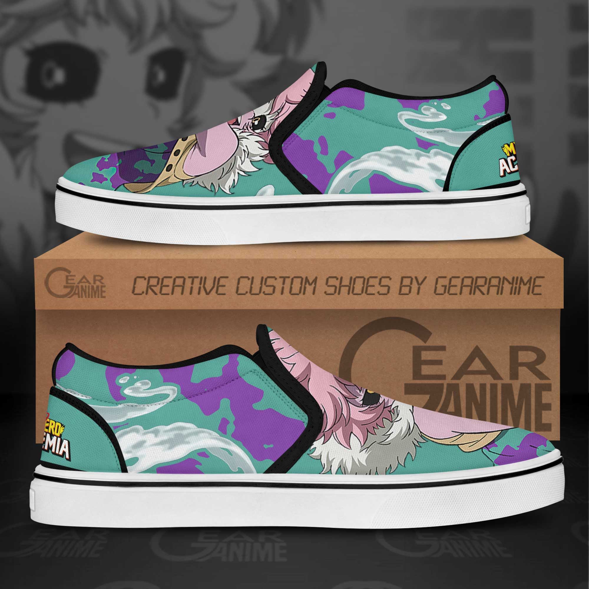 Mina Ashido Slip-On Shoes Canvas My Hero Academia Custom Anime Shoes