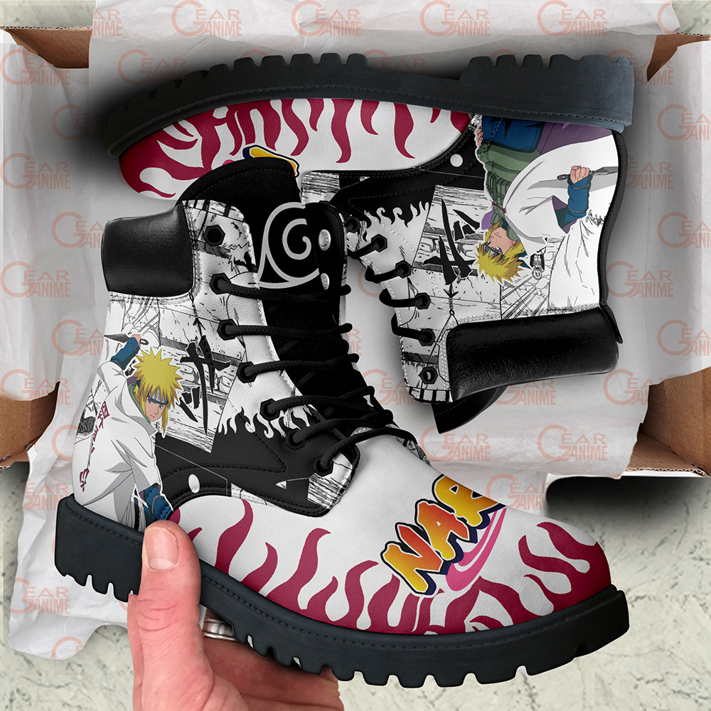 Minato Namikaze Boots Custom Anime Shoes Mix Manga Style