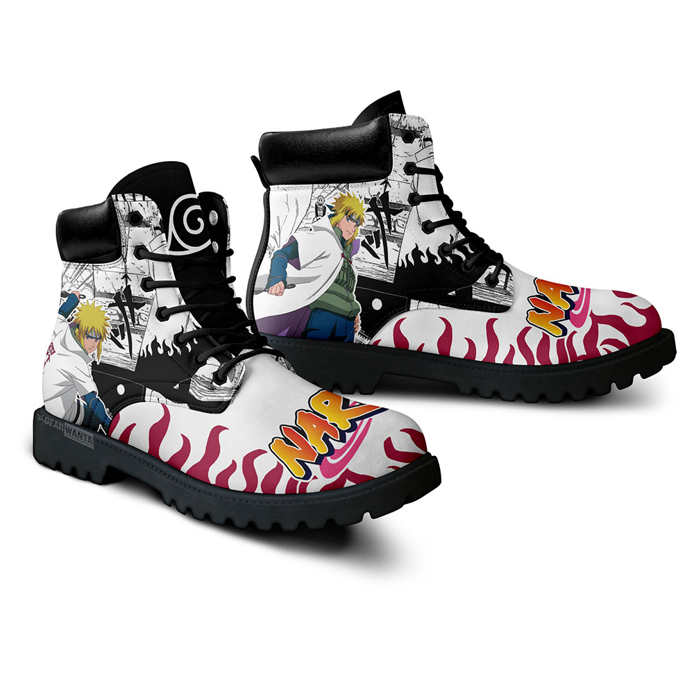 Minato Namikaze Boots Custom Anime Shoes Mix Manga Style