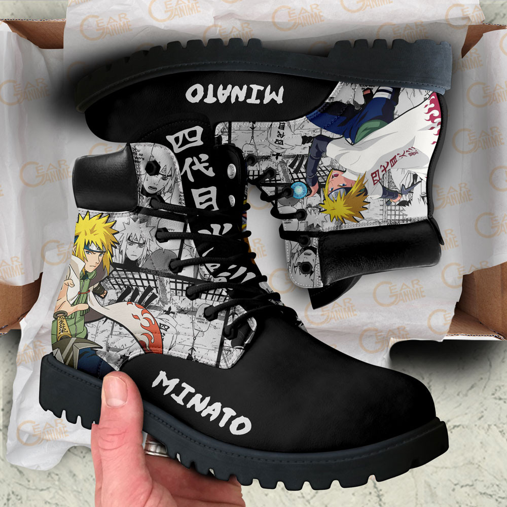 Minato Namikaze Boots Manga Anime Custom Shoes