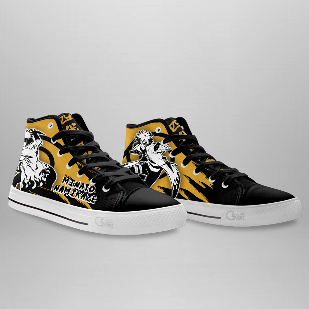 Minato Namikaze High Top Shoes Anime Sneakers Manga Style