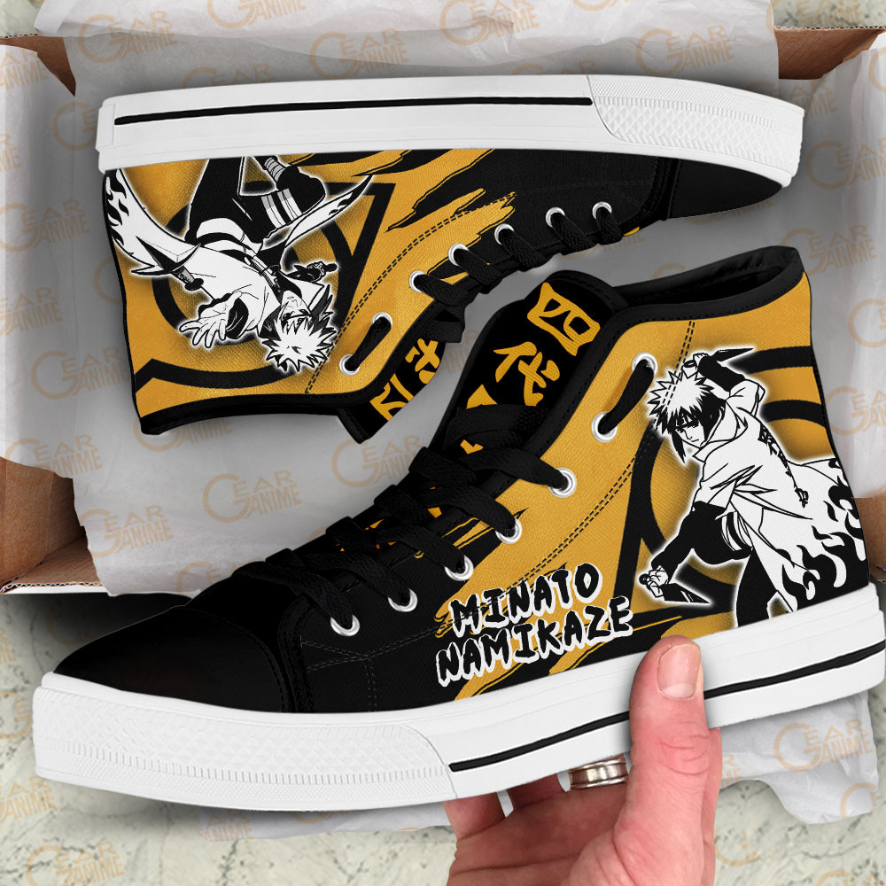 Minato Namikaze High Top Shoes Anime Sneakers Manga Style