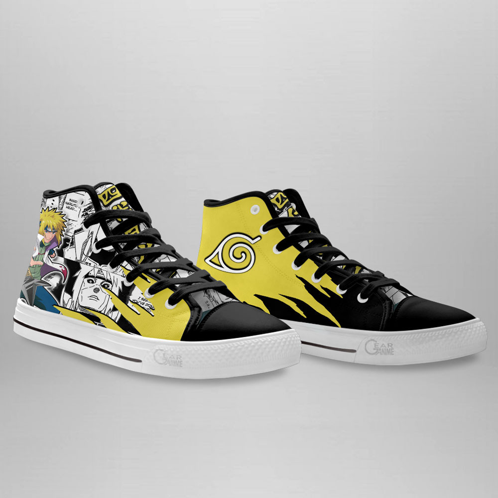Minato Namikaze High Top Shoes Custom Anime Sneakers Mix Manga