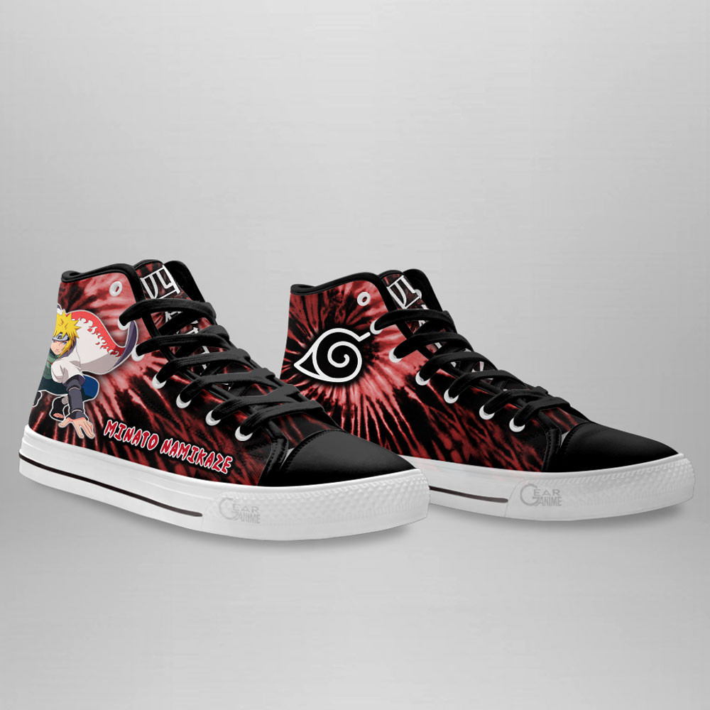 Minato Namikaze High Top Shoes Custom Anime Sneakers Tie Dye Style