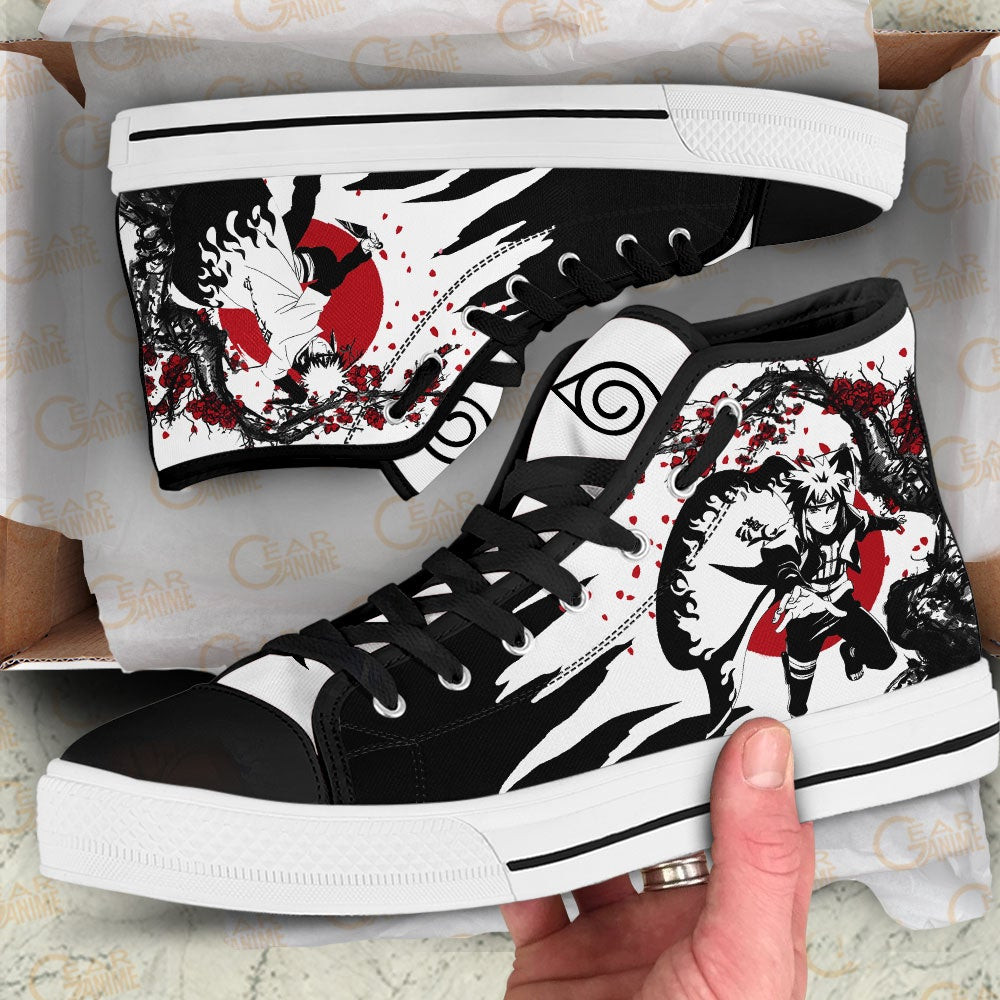 Minato Namikaze High Top Shoes Custom NRT Anime Sneakers Japan Style