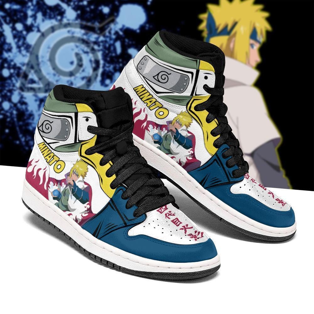 Minato Namikaze Shoes Symbol Costume Anime JD1s Sneakers, Air Jordan Hightop