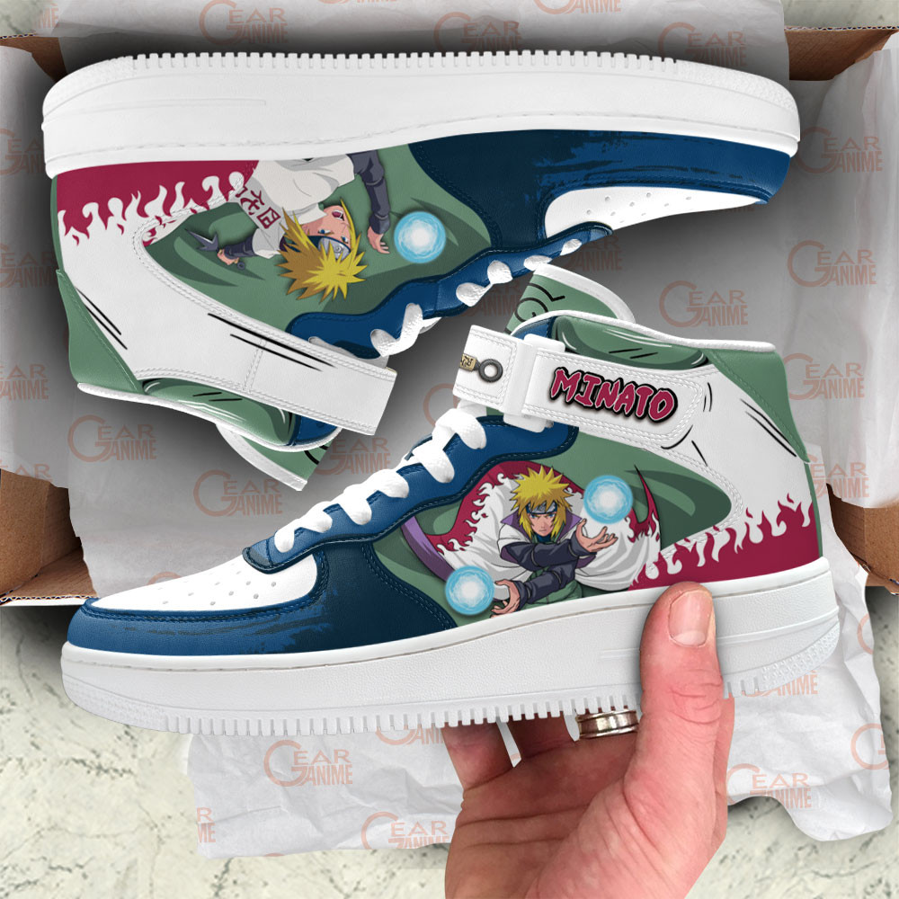 Minato Namikaze Sneakers Air Mid Custom Anime Shoes