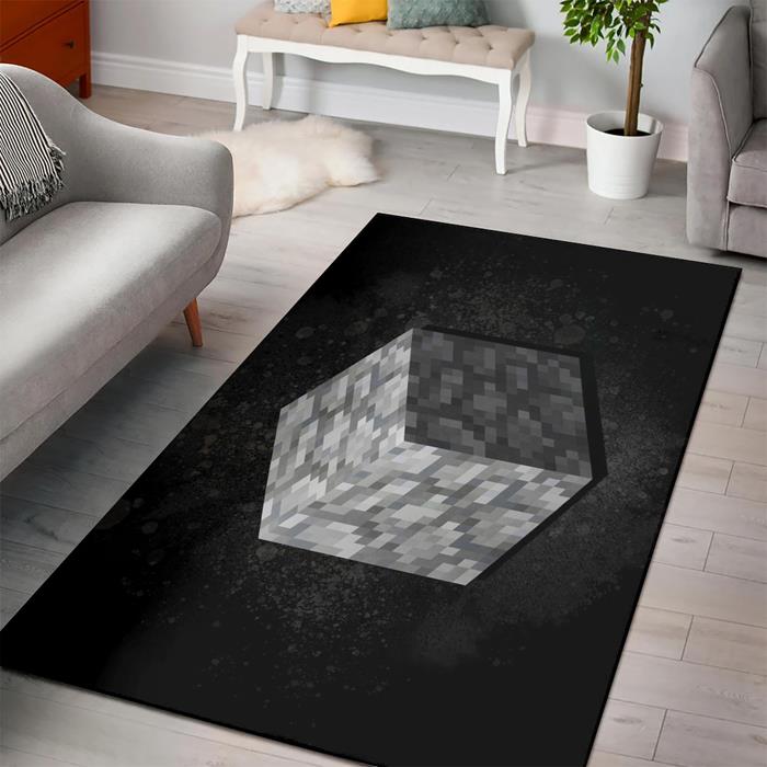 Minecraft Cobblestone Rectangle Rug – Custom Size And Printing