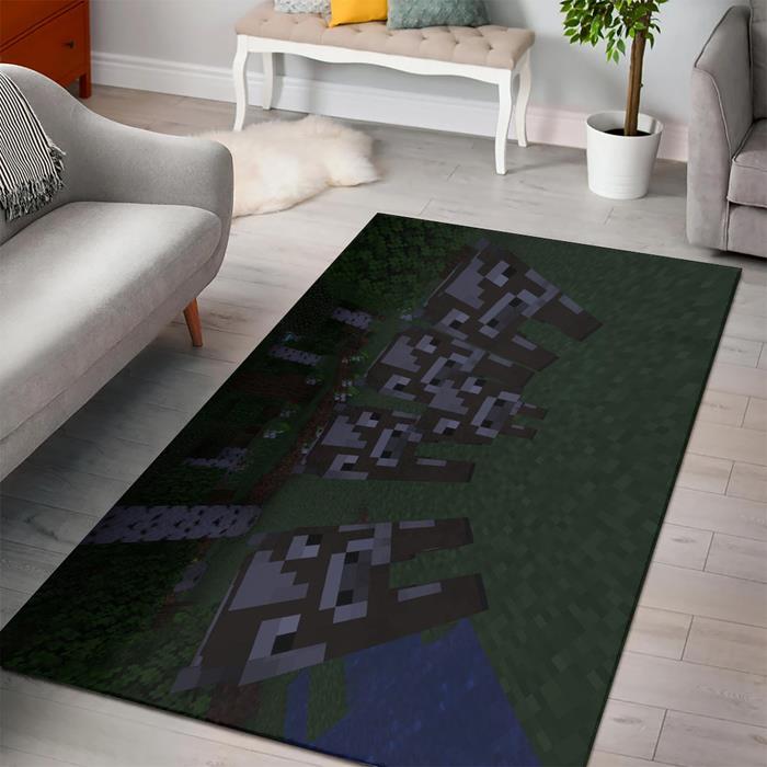 Minecraft Cows Herd Rectangle Rug – Custom Size And Printing