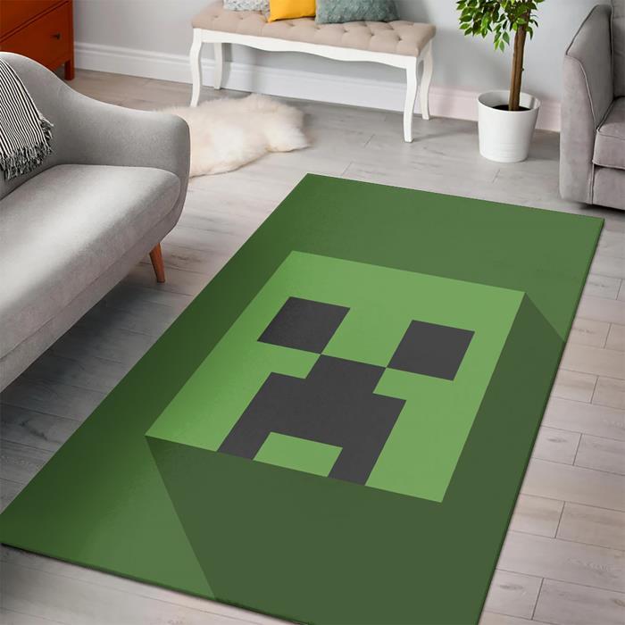 Minecraft Creeper Head Rectangle Rug – Custom Size And Printing