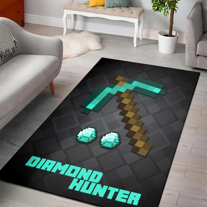 Minecraft Diamond Hunter Rectangle Rug – Custom Size And Printing