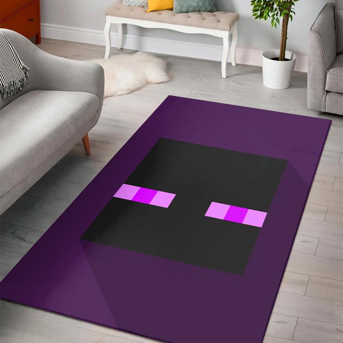 Minecraft Enderman Head Rectangle Rug – Custom Size And Printing