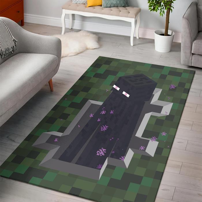 Minecraft Enderman Rectangle Rug – Custom Size And Printing