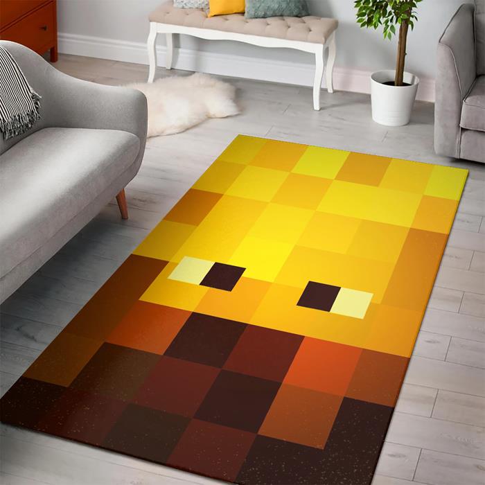 Minecraft Face Blaze Fan Art Rectangle Rug – Custom Size And Printing