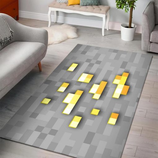 Minecraft Golden Axe, Shovel, Pickaxe Rectangle Rug – Custom Size And Printing