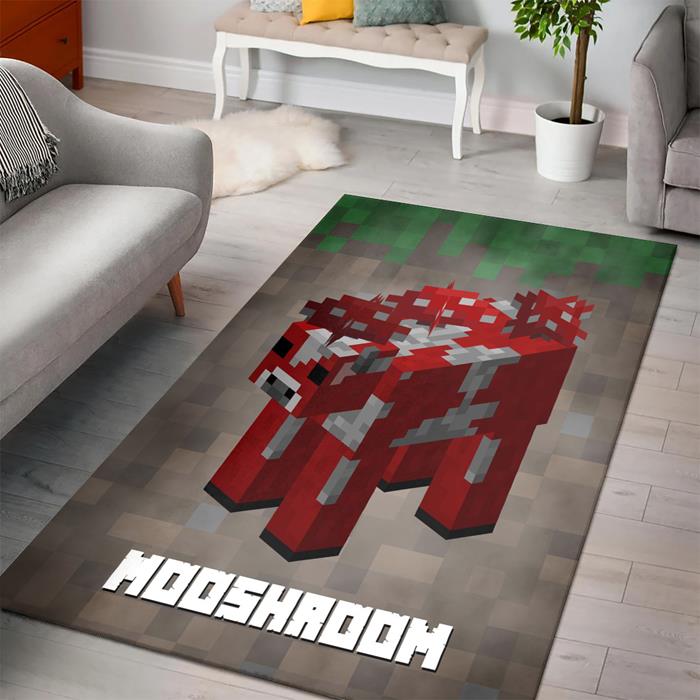 Minecraft Mooshroom Rectangle Rug – Custom Size And Printing