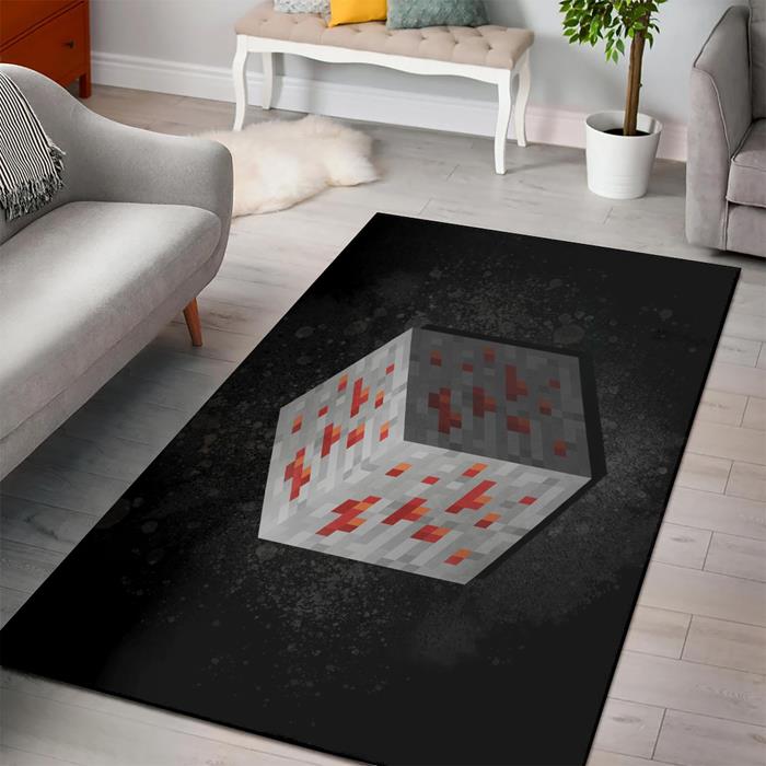 Minecraft Redstone Ore Rectangle Rug – Custom Size And Printing