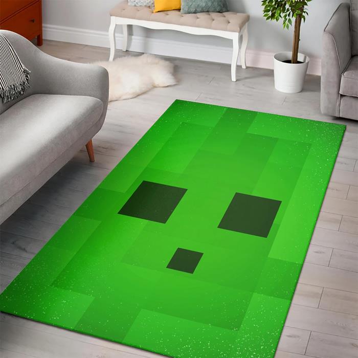 Minecraft Slime Rectangle Rug – Custom Size And Printing