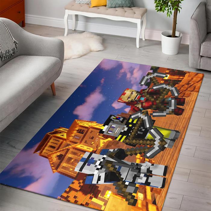 Minecraft Trio Server Rectangle Rug – Custom Size And Printing