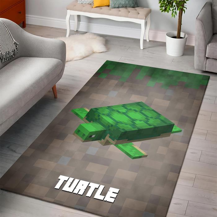 Minecraft Turtle Rectangle Rug – Custom Size And Printing