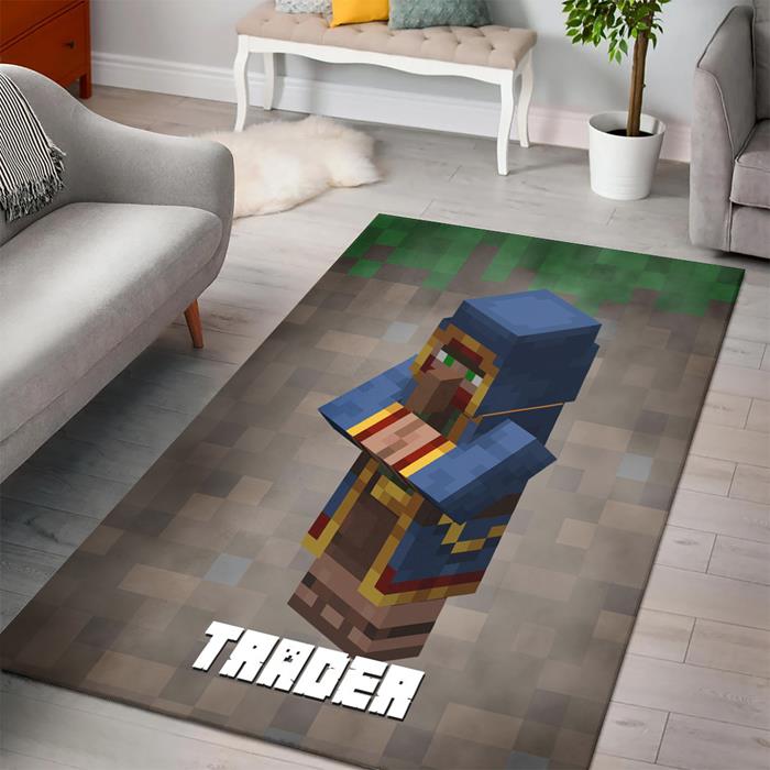 Minecraft Wandering Trader Rectangle Rug – Custom Size And Printing