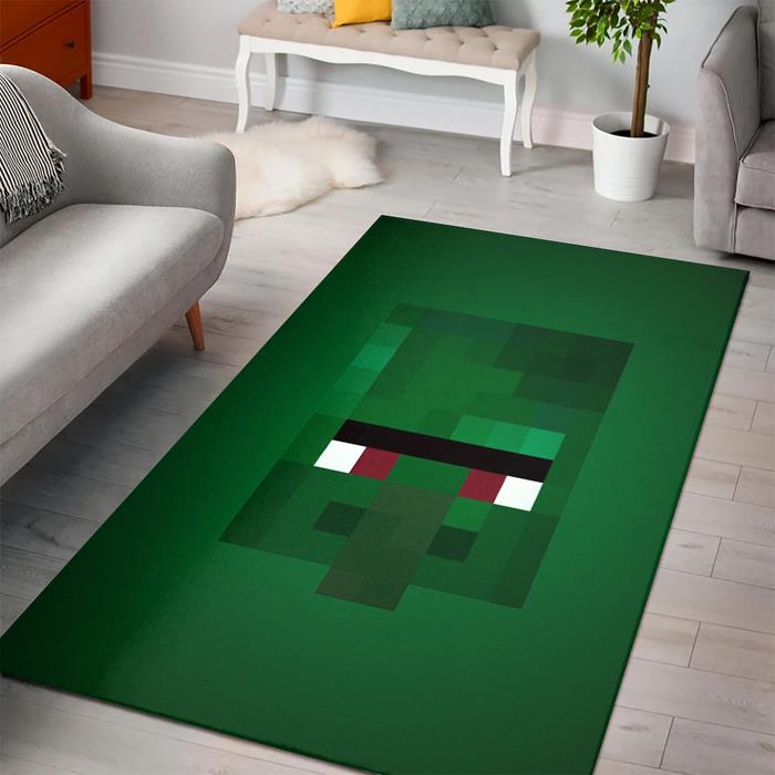 Minecraft Zombie Villager Rectangle Rug – Custom Size And Printing